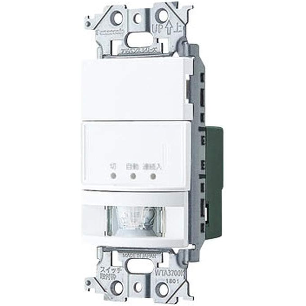 Panasonic WTA1811WK Wall-mounted automatic switch with heat ray sensor, compatible with 2-wire and 3-way wiring, matte white