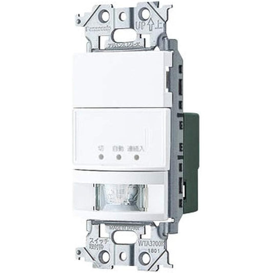 Panasonic WTA1811WK Wall-mounted automatic switch with heat ray sensor, compatible with 2-wire and 3-way wiring, matte white