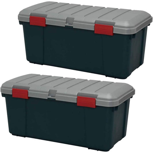 [Set of 2] Iris Ohyama Storage BOX 850 x 450 x 390 Car Trunk CK-85 Gray/Dark Green