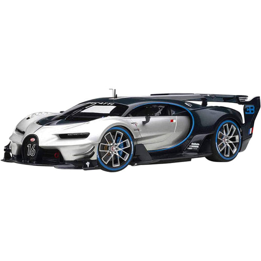 AUTOart 1/18 Bugatti Vision Gran Turismo Metallic Silver/Blue Carbon Finished Product