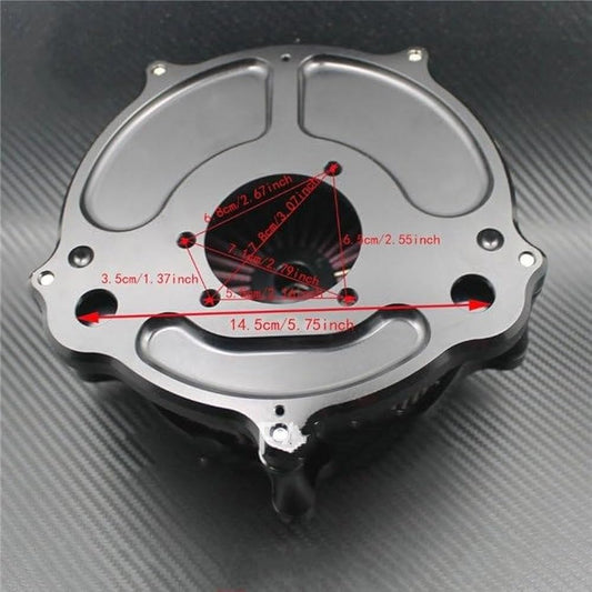 Motorcycle Breather Filter For Harley & Ray Sportster XL 883 Dyna V-Rod Softail Fat Boy Touring Ultra FLHR FLHX FLSTNSE Spike Motorcycle Air Cleaner Intake Filter (Color: A Air Filter)