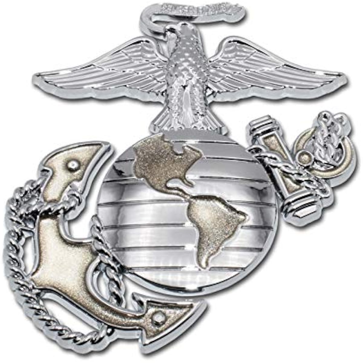 Elektroplate Marines Premium Anchor Gold Chrome Auto Emblem