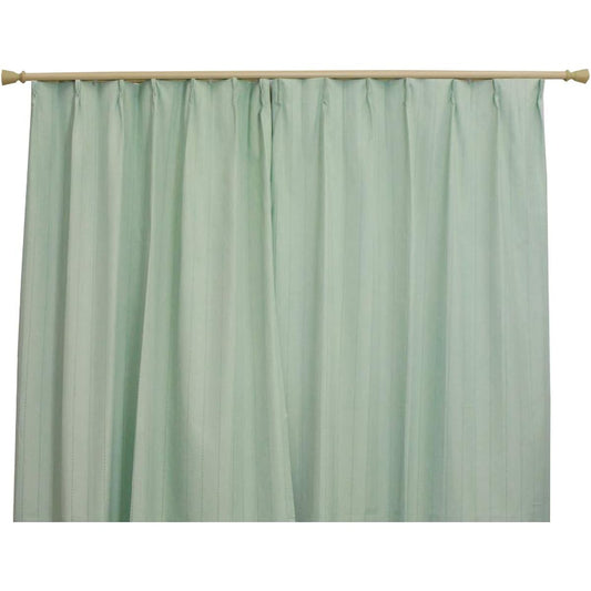 [Window Beauty] Complete Blackout Curtains [Centurion Ultra Guard] Striped Pattern Curtains Set of 2 + Curtain Hooks Installed + Curtain Tassels Thermal Insulation Heat Insulation Sound Insulation Green Width 100 x Length 178cm Set of 2 Curtains Only