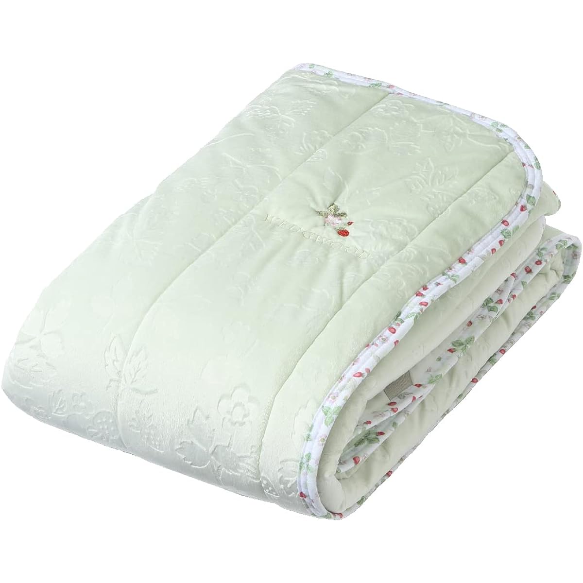 Nishikawa Bed Pad, Single, Washable, Wedgwood Wild Strawberry, Warm, Flannel, Resistant to Slip, Comes with Rubber on Four Corners, Green CM02502007