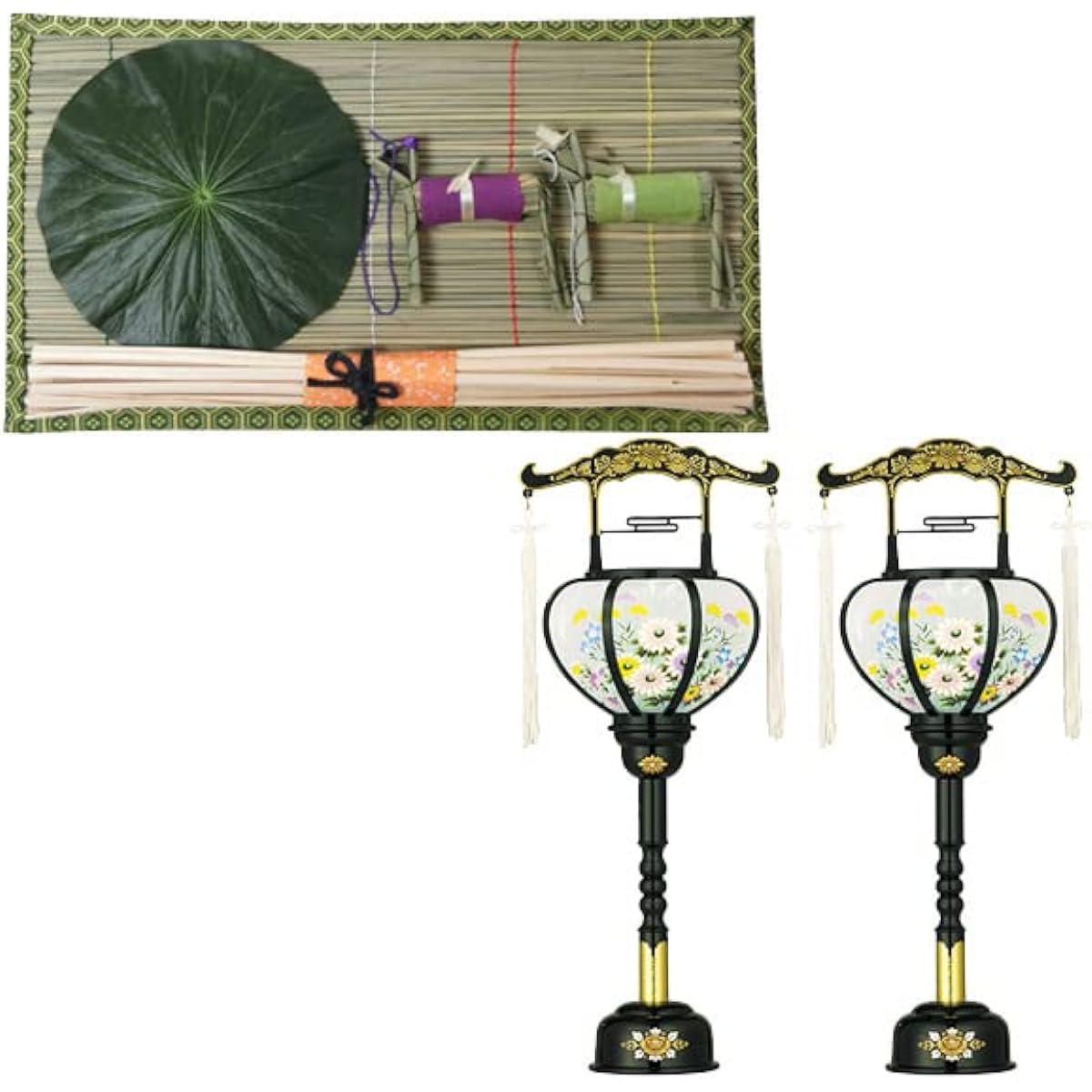 Kyoto Buddhist Altar Hayashi, Bon Lantern, Obon Supplies [Hatsubon Set, New Bon Set, Spirit Lantern Set] *We will deliver everything you need for First Bon and New Bon as a set [Kyoto Buddhist Altar Hayashi Cross Set]