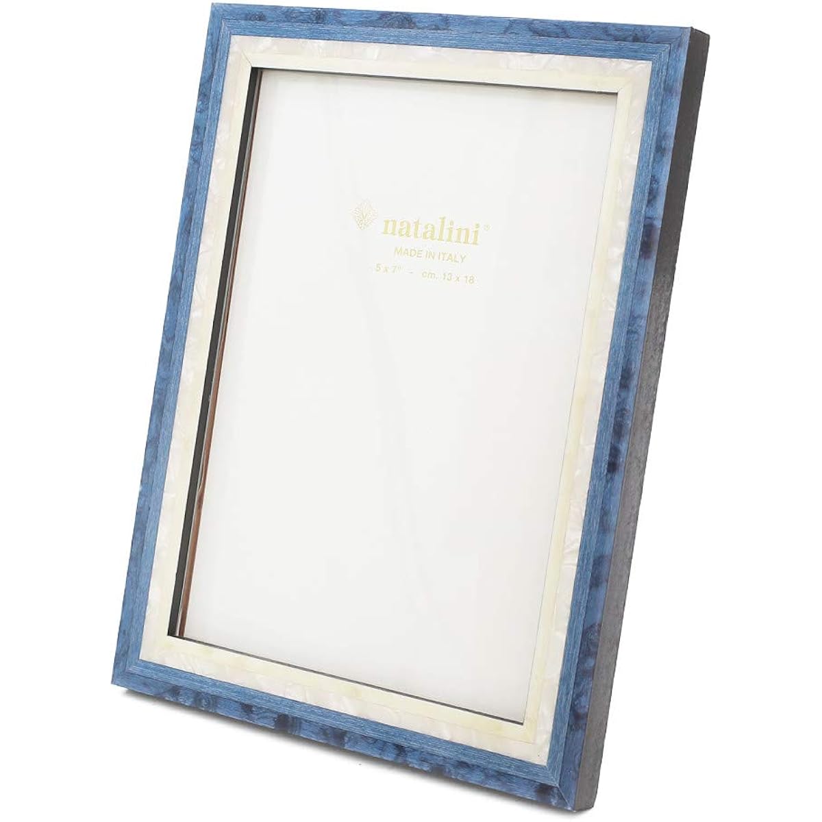[NATALINI] Made in Italy Natalini Photo Frame Handmade Bergamo Blue Blue White Interior Wooden Photo Frame