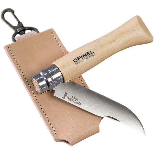 OPINEL knife stainless steel with case (with leather case no6)