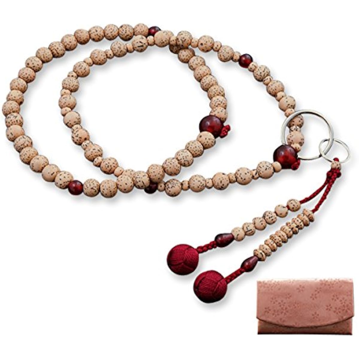 Kyoto Buddhist Altar Hayashi Prayer Beads Jodo Sect Star Moon Bodhi Tree Agate (For Women) Official Ceremony [Bead Bag Set] SW-003 Kyoto Prayer Beads