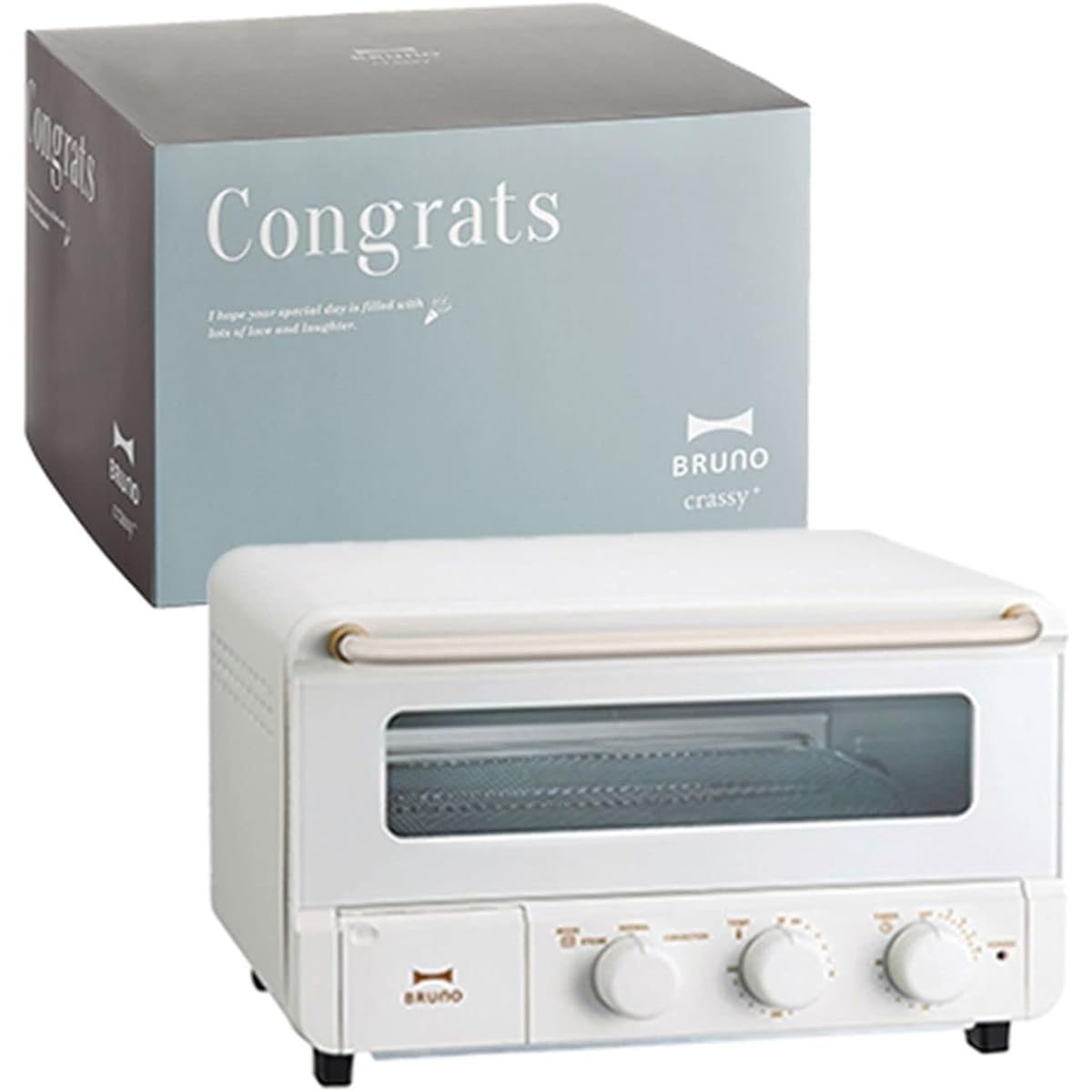 BRUNO Steam Bake Toaster 4 Pieces Steam Convection Function Temperature Adjustment Timer Celebration Moving New Life Wedding Gift Gift Toaster White White BOE067-WH 1704752