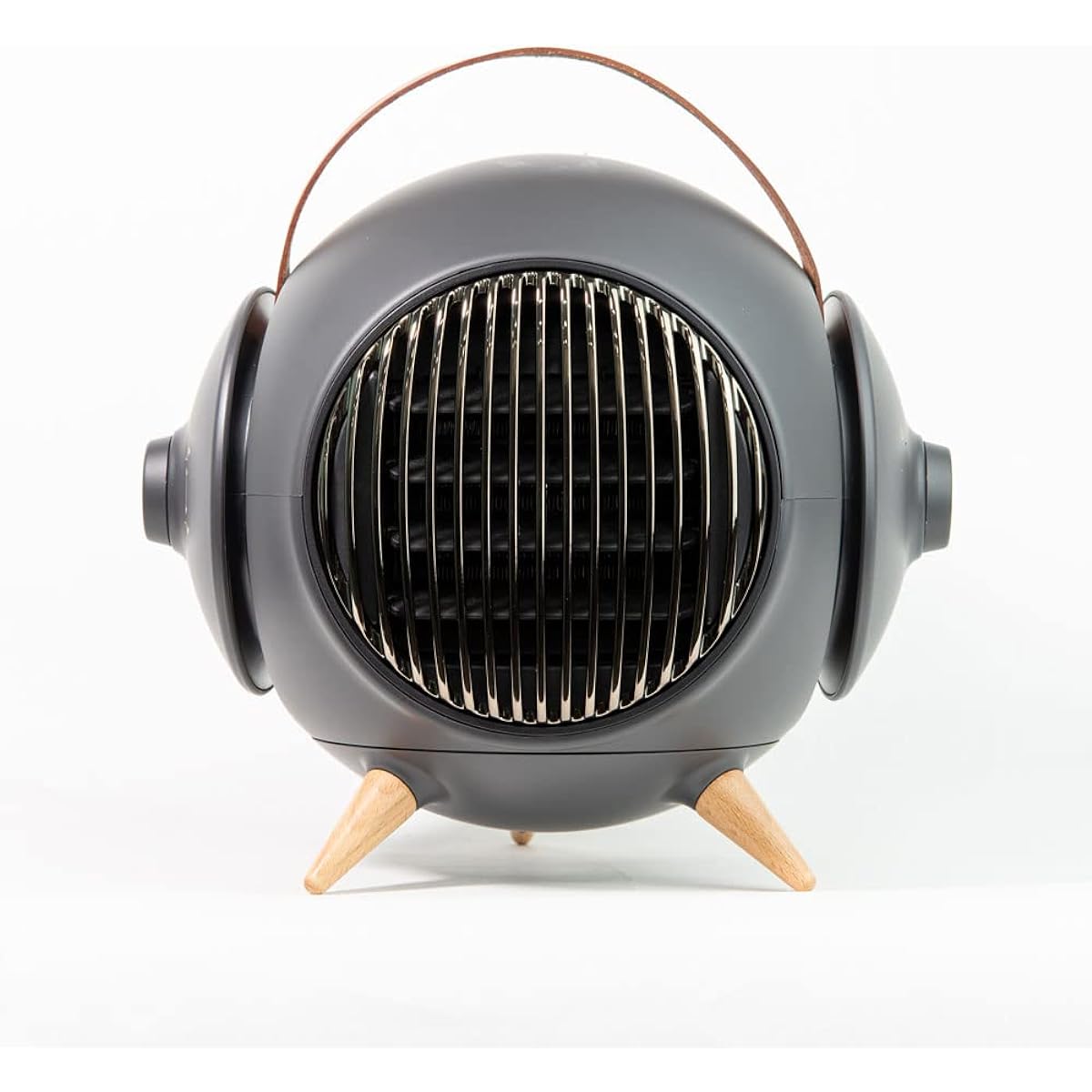 Ceramic fan heater small size feet large air volume swinging 600W 1000W new life nikome MARUKO Marco NKM-MRK01 (charcoal gray)