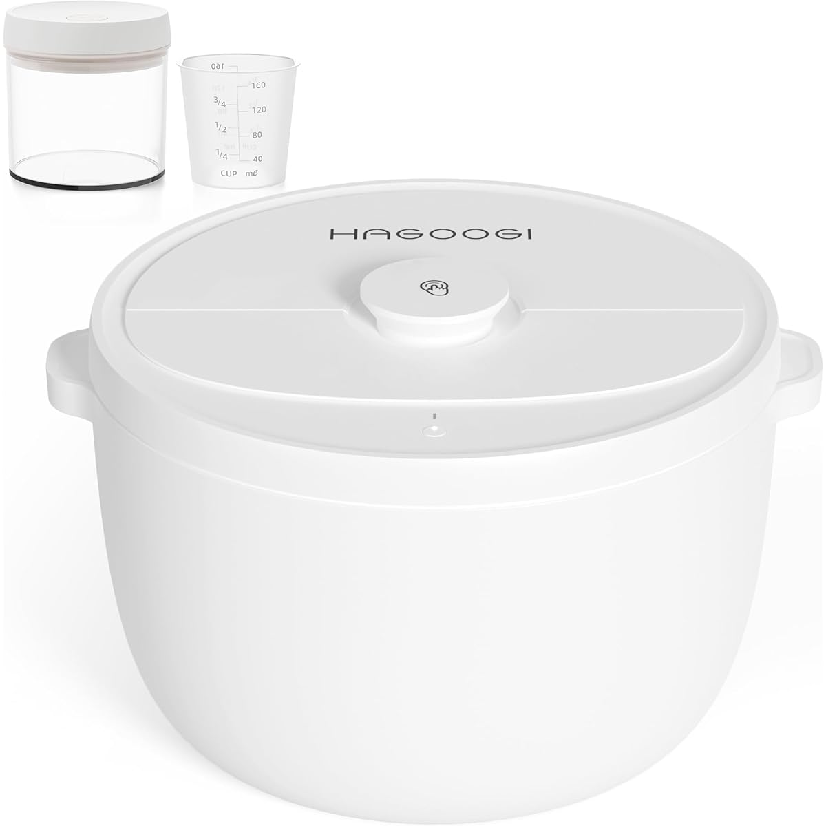 Hagoogi Vacuum Storage Container, Rice Jar, 5kg Pet Food Stocker, Airtight, Insect Proof, Moisture/Oxidation Prevention, Easy Operation, Ultra Long Life, 2200mAh, Large Capacity, 7L, Comes with Masora Canister and Measuring Cup