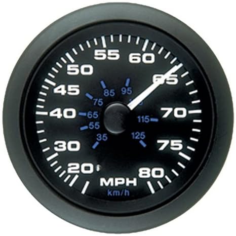 Sierra 62723P Premier Pro Series Pilot Type 80 MPH Marine Speed Gauge Kit