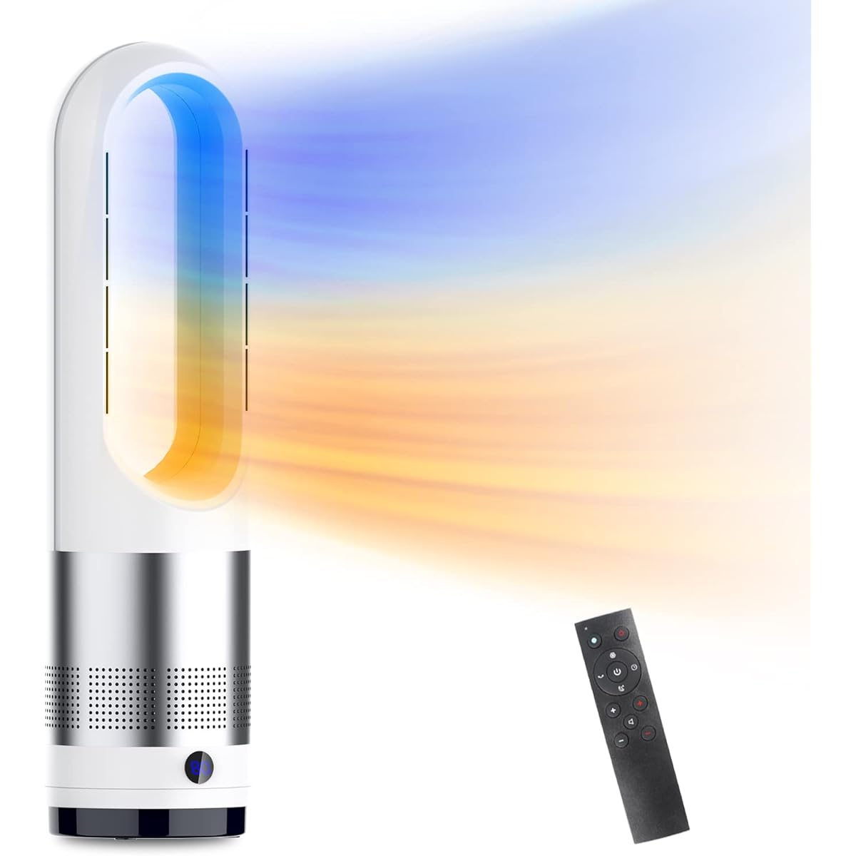 MEYBECCI Ceramic Heater, Electric Fan Heater, Heating Fixture, Energy Saving, 100° Neck Swing, 3 Levels of Hot Air & 8 Level Air Switch, 9H Timer, Wide Blower, Bladeless Type, Ceramic Fan Heater,