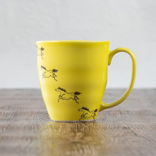 Ohori Soma Ware Matsunaga Kiln Uma Kuyukihisa (Successful) Mug (Yellow) 60th Birthday Gift Present Mug Coffee Cup Teacup Stylish