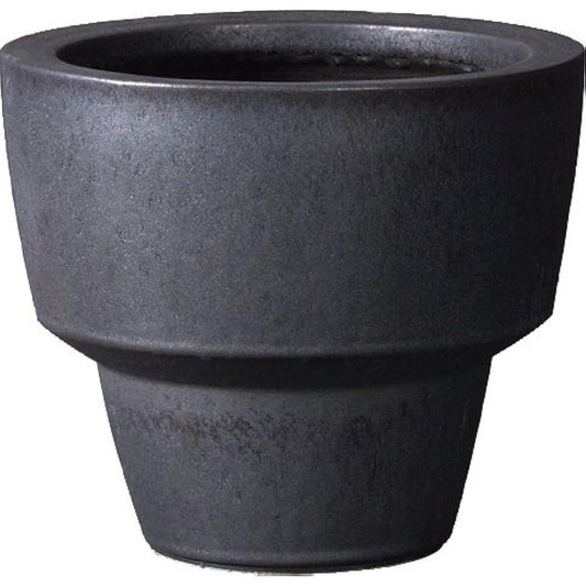 Plus Garden Flower Pot Cover for Rob No. 10, Φ465mm, No Bottom Hole, Manganese Black, Shigaraki Ware 324-02