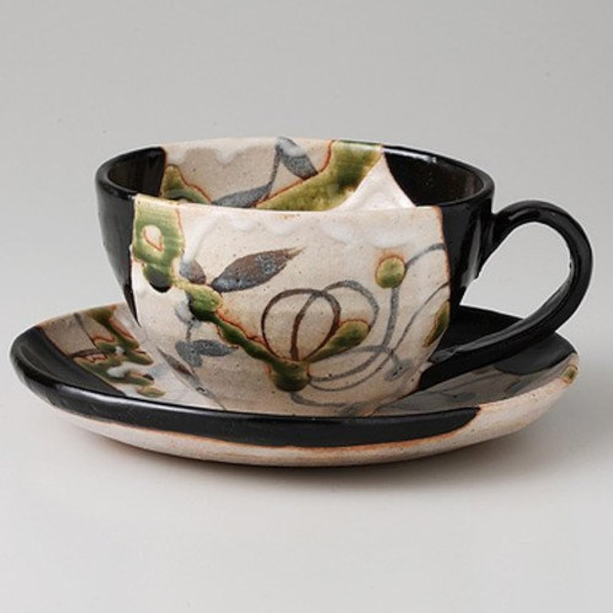 Black Oribe Somon (Tamayama Kiln) Coffee C/S [200cc 360g] [Japanese Style Coffee C/S] [Cafe, Restaurant, Inn, Japanese Tableware, Restaurant, Commercial Use, For Guests]