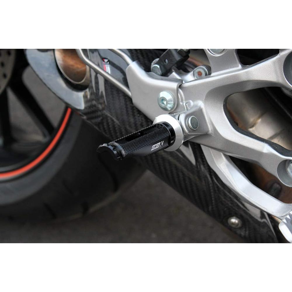 SSK Machined Aluminum Step Racing Type for Riders Mounting Part Color: Black Step Bar Color: Titanium KAWASAKI Z125 PRO 2016-2017 NINJA250 2013-2017 Z250 2013-2014