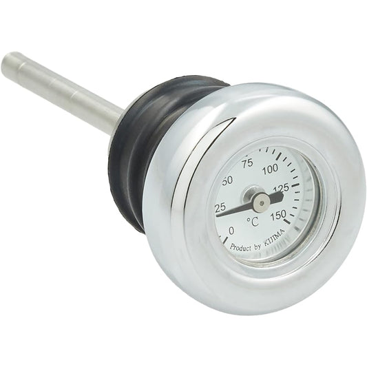 Kijima Motorcycle Bike Parts Dipstick Oil Temperature Gauge Softail ('84-'99)/XL ('93-'03) Chrome Bezel HD-04180