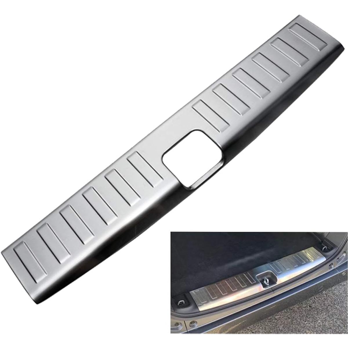 Wellvie Honda N-VAN JJ1/2 Interior Parts Luggage Scuff Plate Accessories Custom Step Guard Rear Bumper Silver Stainless Steel Interior Parts Car Parts Car Parts Dedicated Car Parts (1 Piece Set)