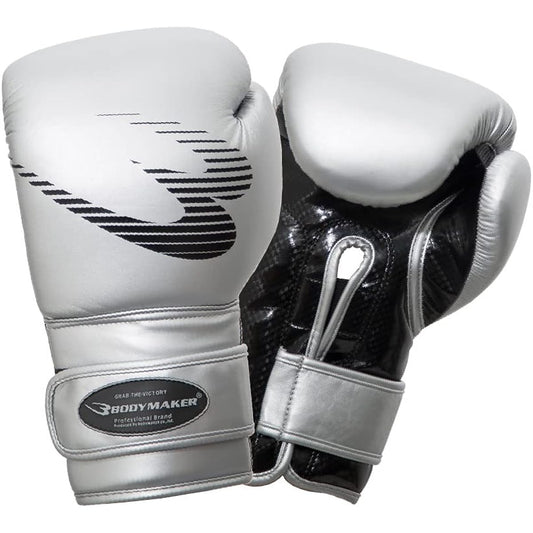 BODYMAKER Fitness Boxing Gloves Metallic Martial Arts Karate Boxing Kickboxing Mixed Martial Arts Practice Dojo Fitness Exercise Boxer Punch Diet Gloves Training