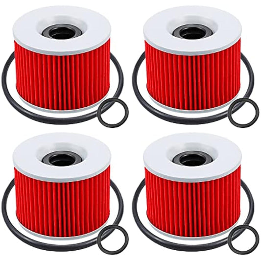 1/2/4 Motorcycle Oil Filter YA-MA-HA FZR750 FZR750R FZX700 Fazer FZX 750 700 XJR 1200 1300 FJ1100 FJ1200 FZR1000 FZ750 Genesis (Color: 4pcs-red)