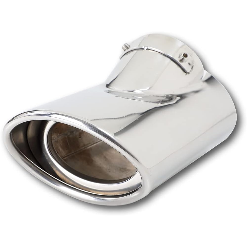YOURS: 200 Series Hiace Compatible Muffler Cutter 1PCS Fall Prevention Included [Stainless Steel] HIACE Plated Custom Parts Accessories Dress Up TOYOTA y501-034 [2] S