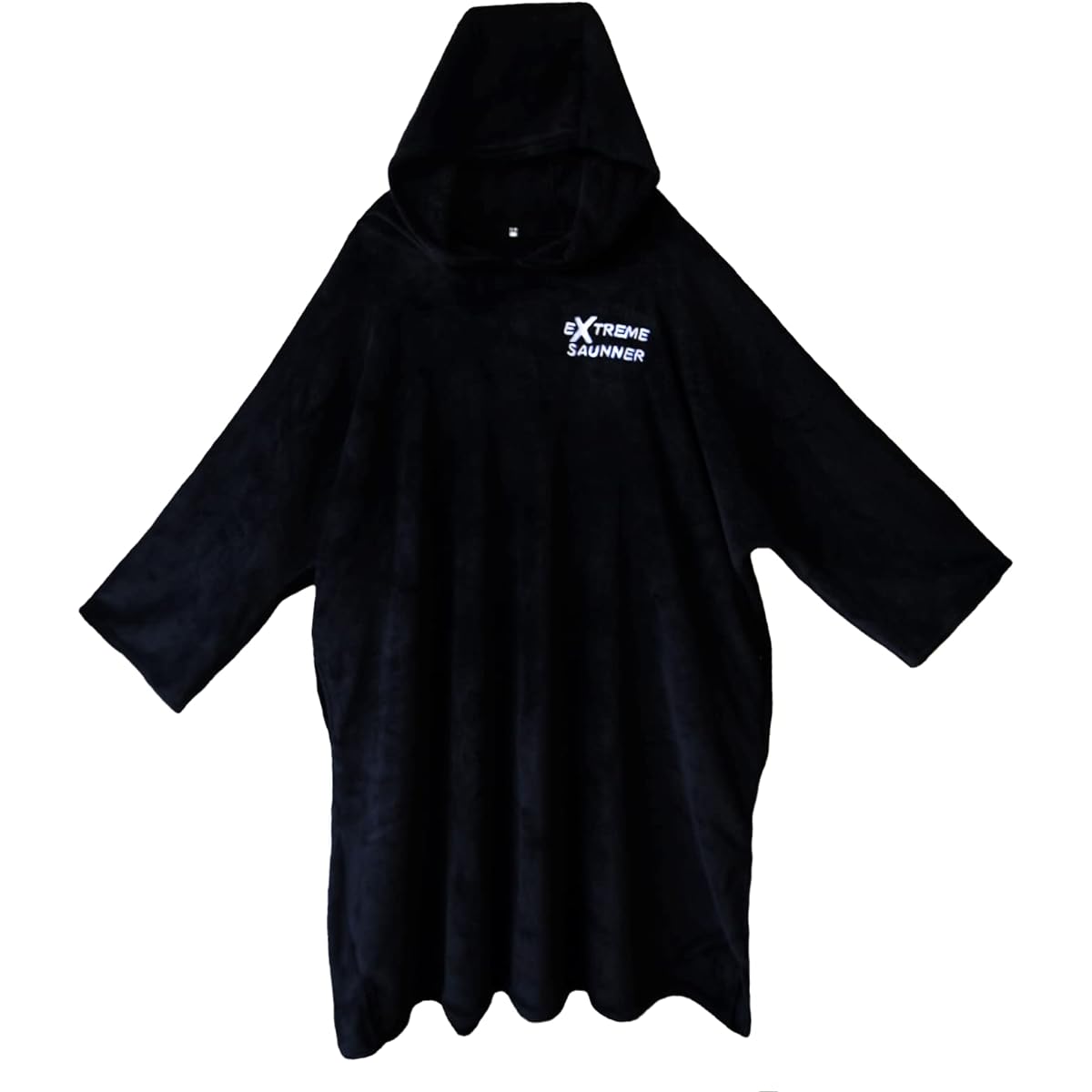 EXTREME SAUNA Poncho Men's Women's Sauna Poncho [Supervised by Sauna Owner] Sauna Goods Microfiber Black Free Size…
