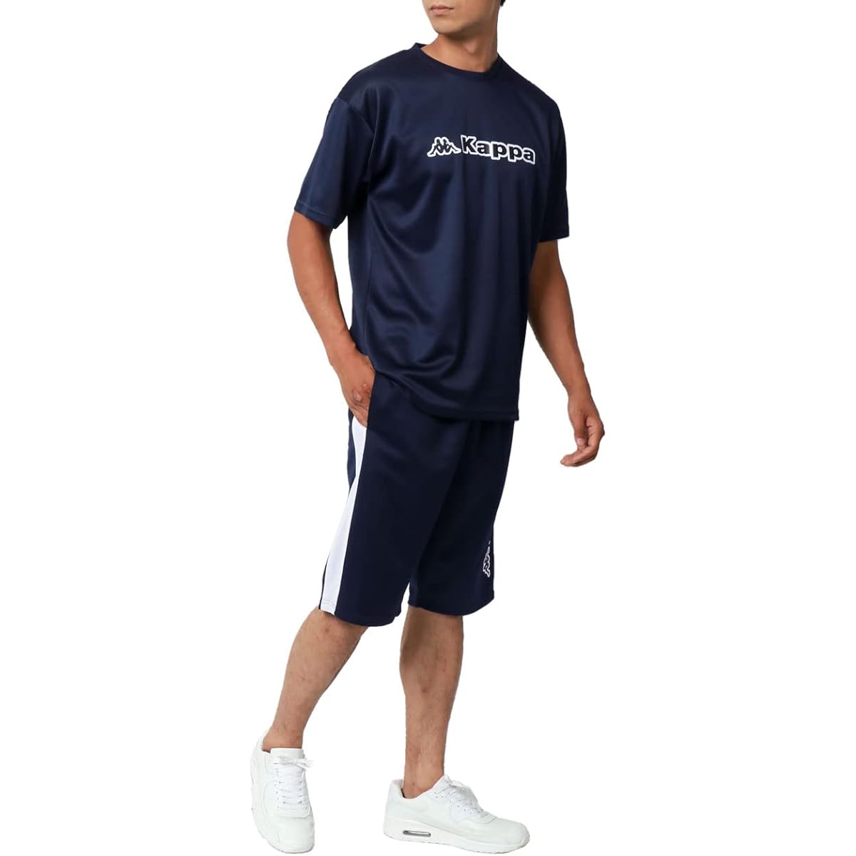 [Kappa] Training Wear Men's Top and Bottom Set Jersey Short Sleeve Dry Pants Custom Made M L LL 3L 4L 5L 6L Room Wear Setup