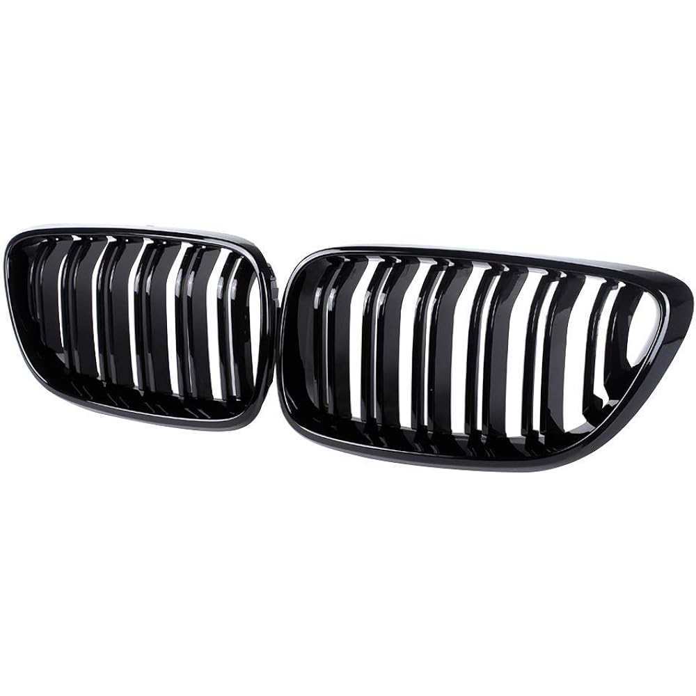 Zealhot Front Grille Radiator Grille Garnish Stream Glossy Black Sport Version for BMW 2 Series F22 F23 F87(M2) 2014-2020 Left and Right Set