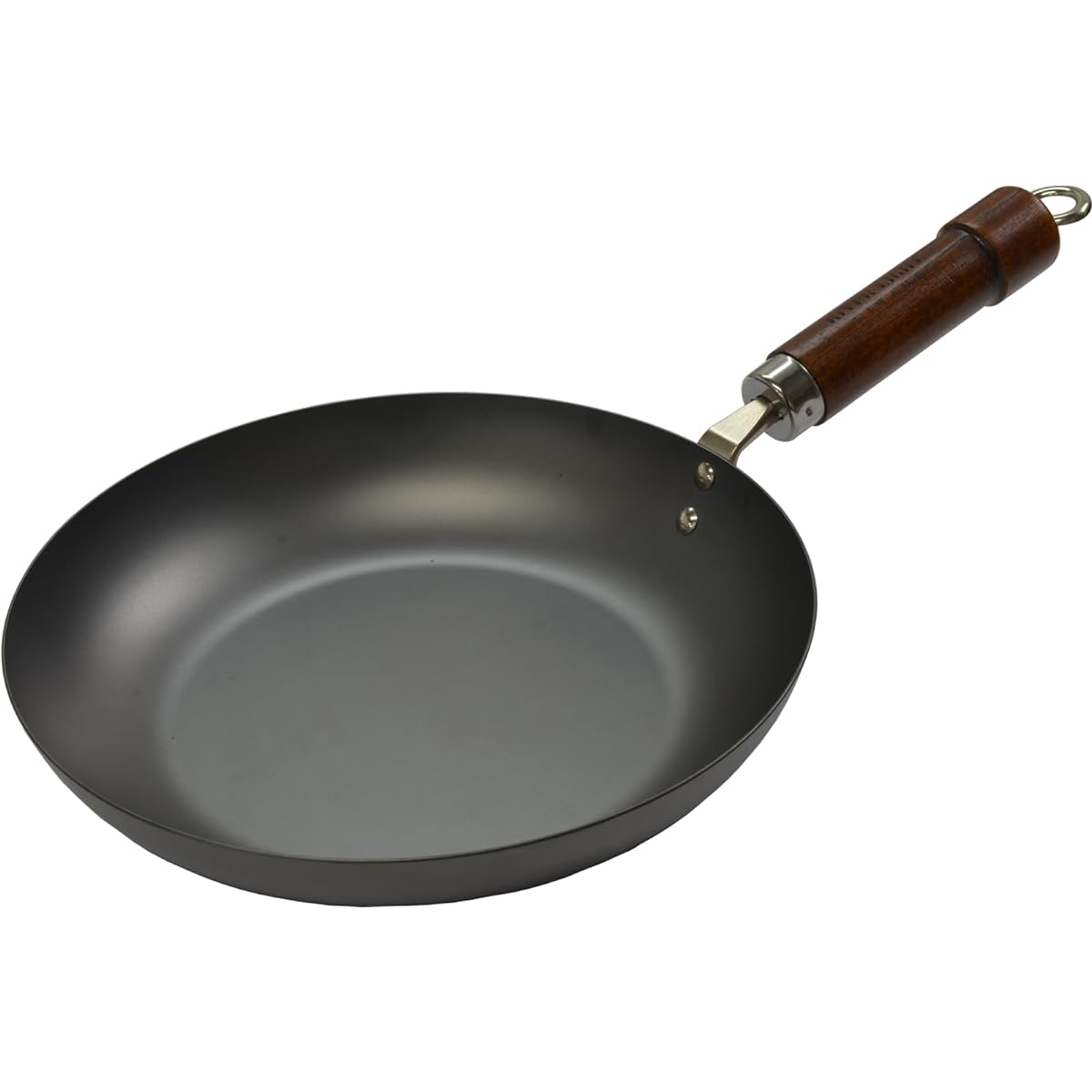 River Light Goku Japan Urushi Iron Frying Pan 24cm Iron Nitride Nitriding Compatible with IH Rust Resistant Made in Japan KU1224