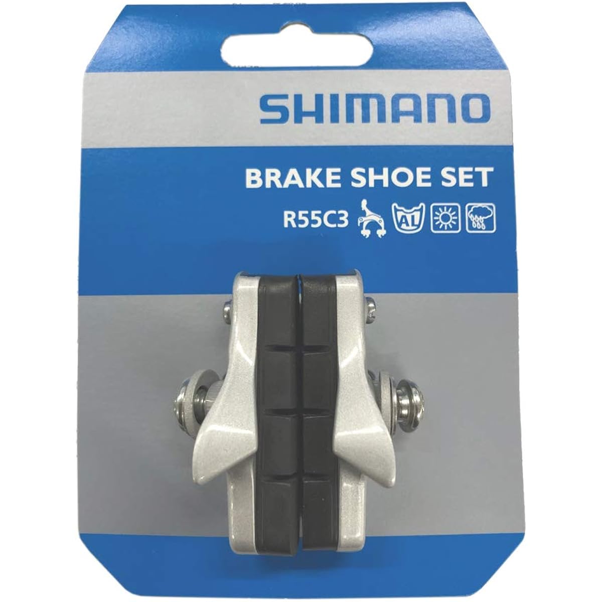 SHIMANO Repair Parts R55C3 Cartridge Type Brake Shoe Set (Left and Right Pair / Silver) BR-R561-S BR-R561-L Y8K698020