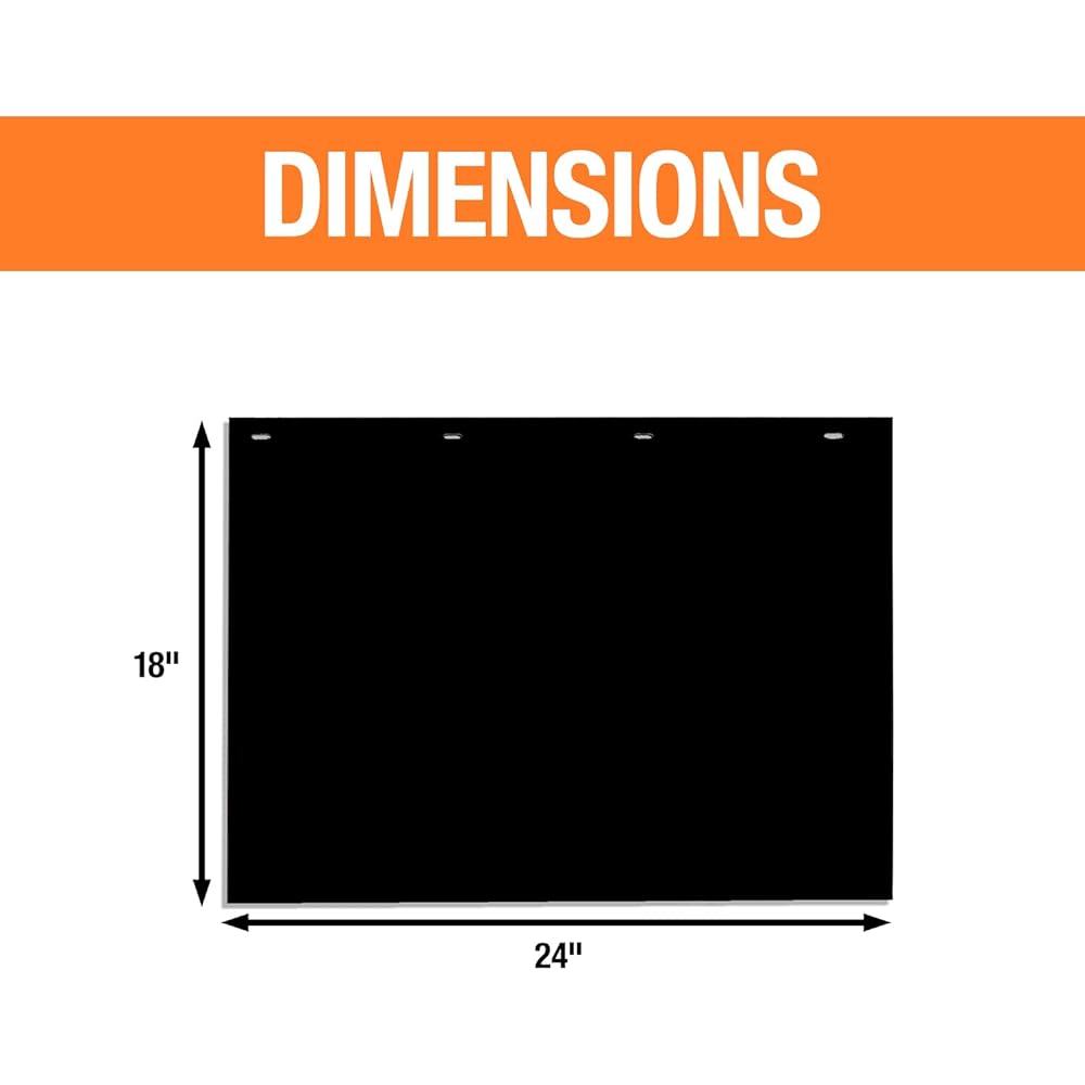 BUYERS PRODUCTS, ultra -high durable black polymer mad flap, 24 x 18 inches.