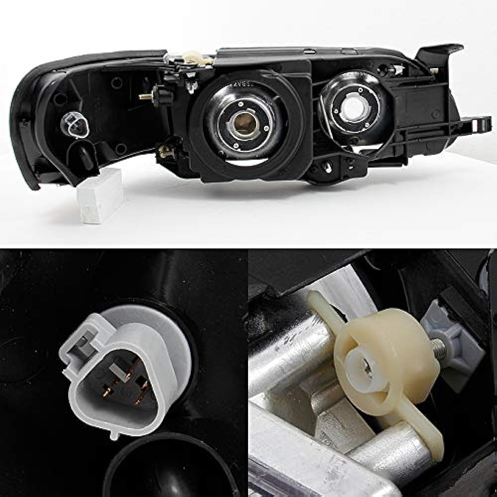 Chrome replacement headlight head lamp pair set+Amber corner lamp 4 pieces set