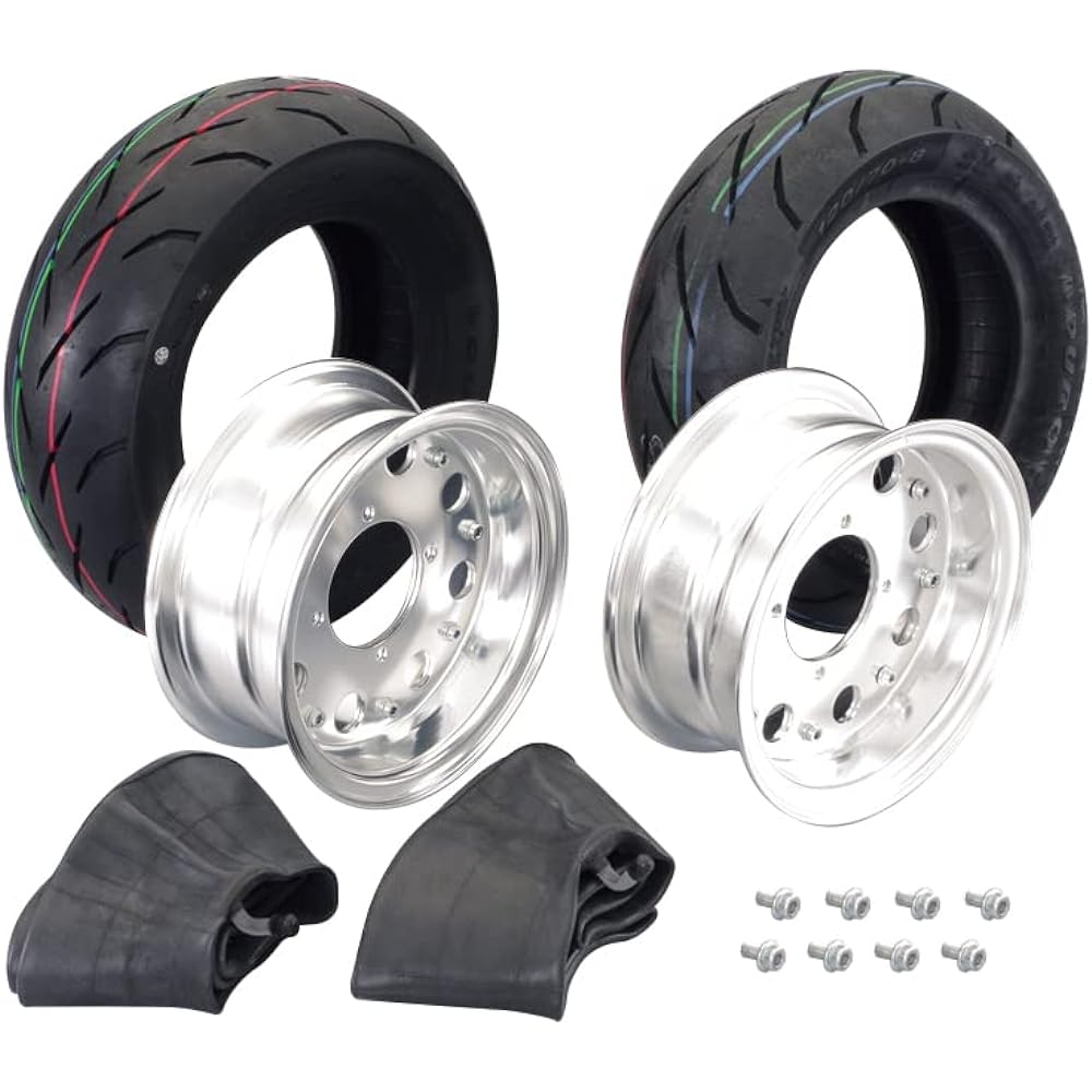 KITACO Aluminum Wheel Introductory Set 8 inches Rim Width 3.50 Monkey/Gorilla/Monkey Baja Silver 599-1123560