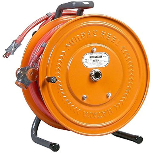 HATAYA Sunday Temoto Reel Cord Reel, Indoor 100V, 27m, Thickness 2.0㎟, Standard Type, Built-in Temperature Sensor, 3 Outlets, For Home Use, Factory Use, Construction Site GY-130S