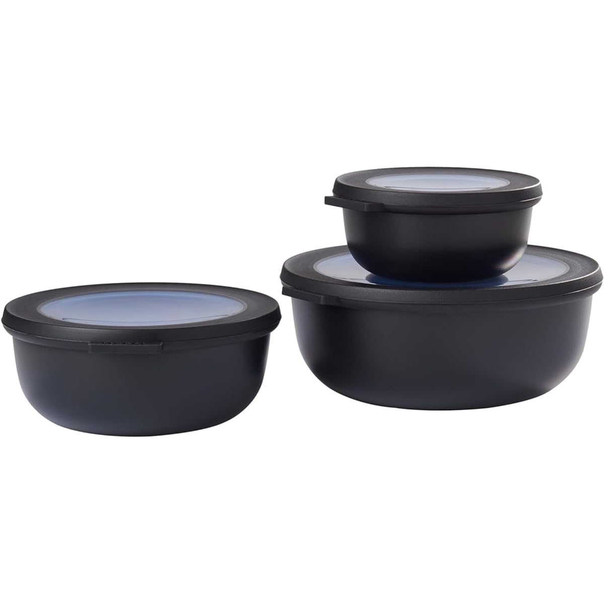 Mepal Cirqula 350/750/1250) 3 DLG Nordic Black 3 Plastic Set, Plastic, Nordic Schwarz, 19.2 x 8 x cm