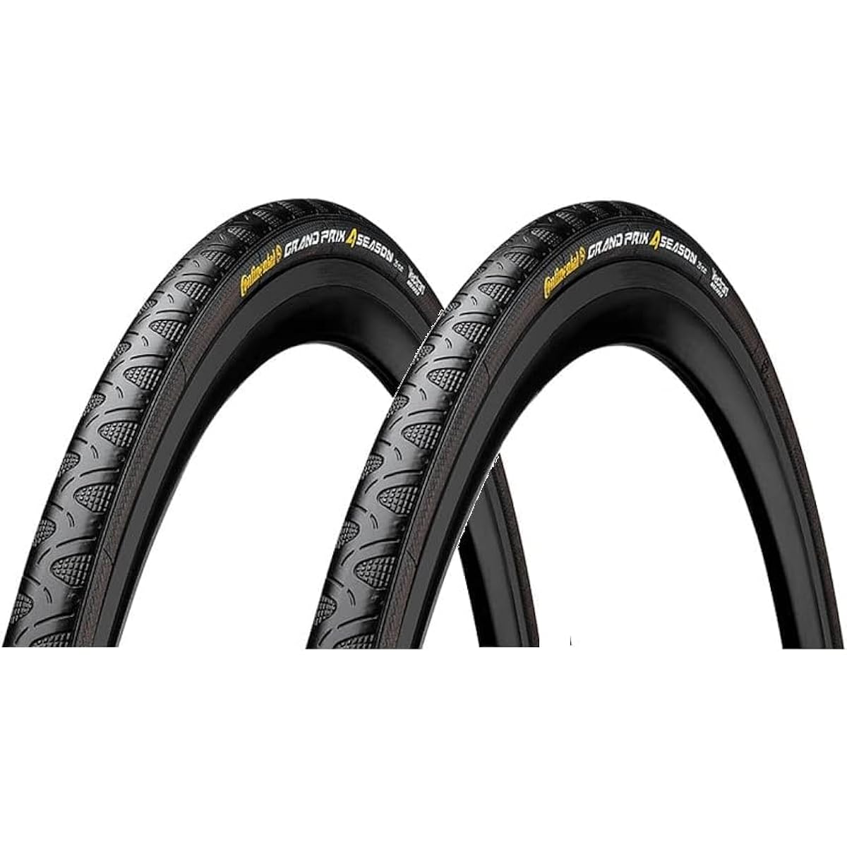 Set of 2 Continental Grand Prix 4-Season 700c Black/Black (700x25c) [Parallel Import]
