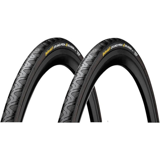 Set of 2 Continental Grand Prix 4-Season 700c Black/Black (700x25c) [Parallel Import]
