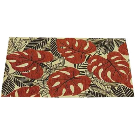 Kawashima Textile Cercon Mat Monstera 67×120cm FH1598 Orange 0027am