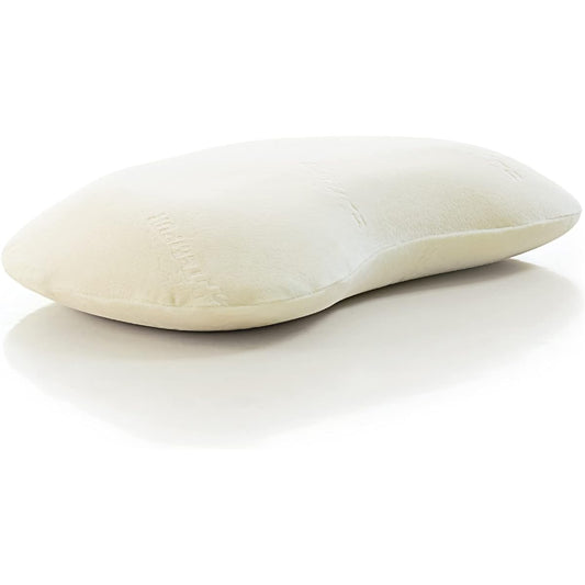 Tempur Pillow, Yellow Velour, Color: Cream, Crescent Shape, Fits Neck and Shoulders, Supports Neck and Shoulders, Can Be Used Both Curved and Flat Sides, Back / Sideways Possible, M Height Approx. 4.3