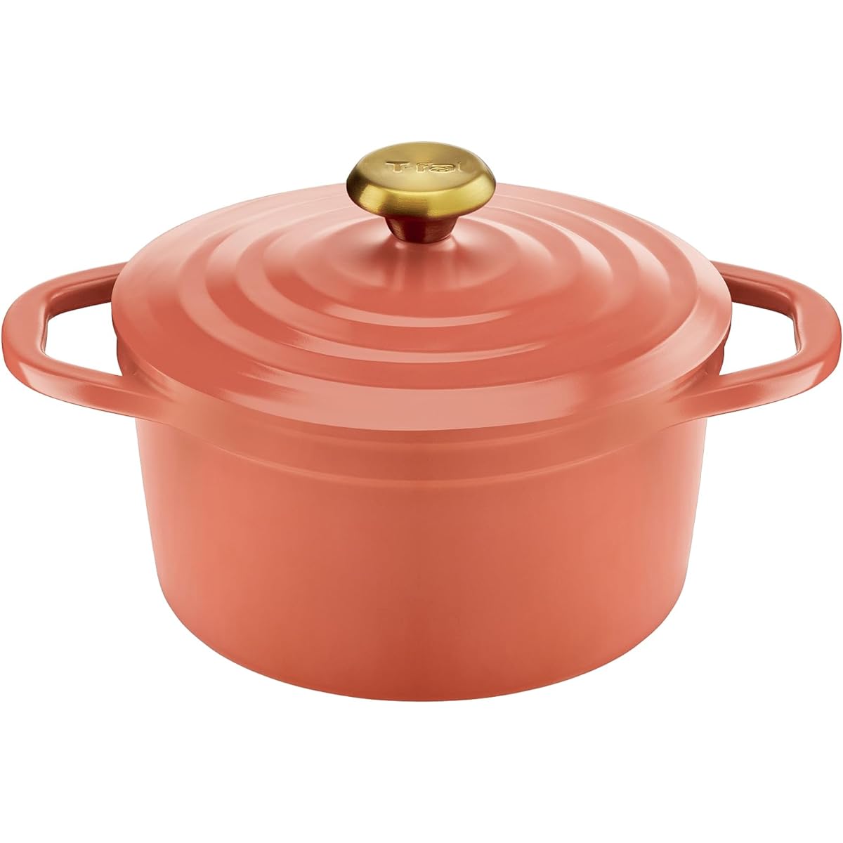 [Online Only] Tefal T-fal Cocotte Pot 24cm Two-handled Pot Light so you'll want to use it every day Non-stick Anhydrous cooking Compatible with IH and gas fires ``Castline Air Cocotte'' Cast iron Enamel-like luster E26846 Terracotta