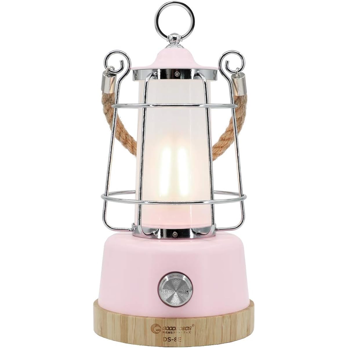 GOODGOODS DS-8E LED Lantern, Camp Lantern, Rechargeable, Disaster Preparedness Light, 6 W, Changing Both Colors, Stepless Adjustment, Pink, Battery Use, Night Light, Rechargeable, Camping Light,