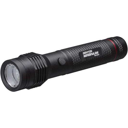 GENTOS waterproof LED flashlight [350 lumens of brightness/8 hours of practical lighting] Uses 2 AA batteries, Magnum MG-822D Compliant with ANSI standards, anti-rolling