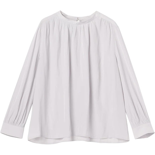 [Orihika] Long sleeve blouse, cut and sew chiffon, classic, selectable design, office, washable, women's