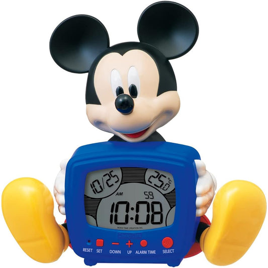 Seiko Clock Alarm Clock Table Clock Digital Talking Alarm 229 x 232 x 130mm Disney Mickey Mouse FD485A Blue