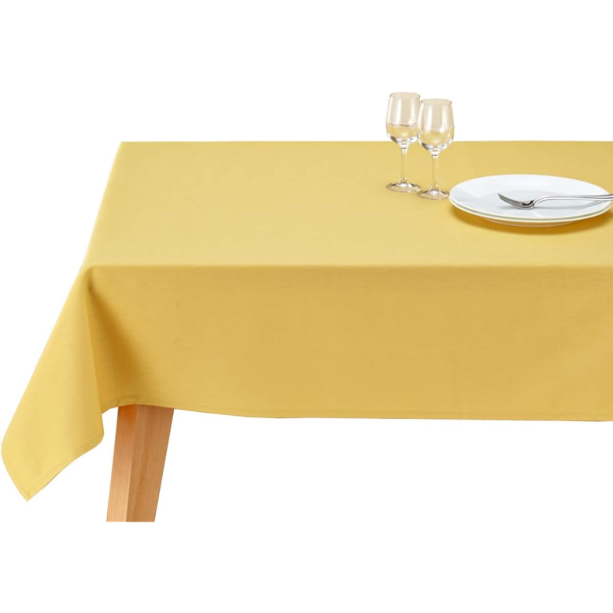 Blooming Nakanishi Table Cloth Delicious Color (Banana (Yellow) / 130 x 230 cm) For 6 People Water Repellent Rectangle Plain Machine Washable (Water Repellent Finished/Made in Japan) 400230-0001-37