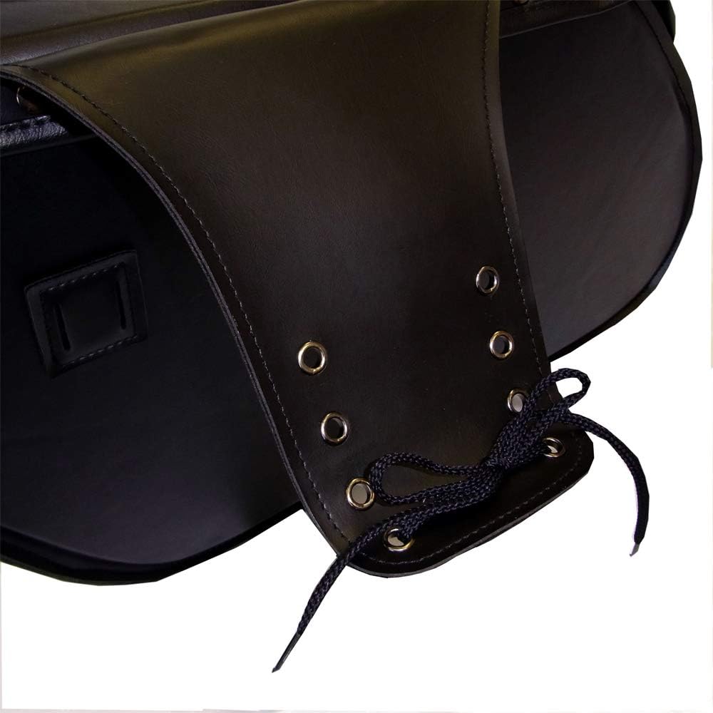 Xross Double Saddle Bag BASIC DOUBLE Black Silver Studs Middle Size Skull Concho