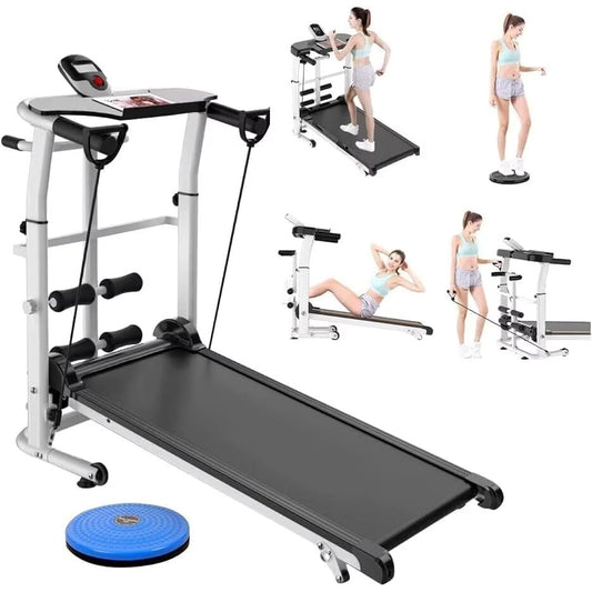 Nijakise2022 New Running Machine Self-propelled Walking Machine 4IN1 No Power Supply Required Room Runner Quiet Home Running Machine Foldable Health Equipment Ranking Muscle Training Abdominal Exercise Twisting Exercise Compact Lightweight Home Gym