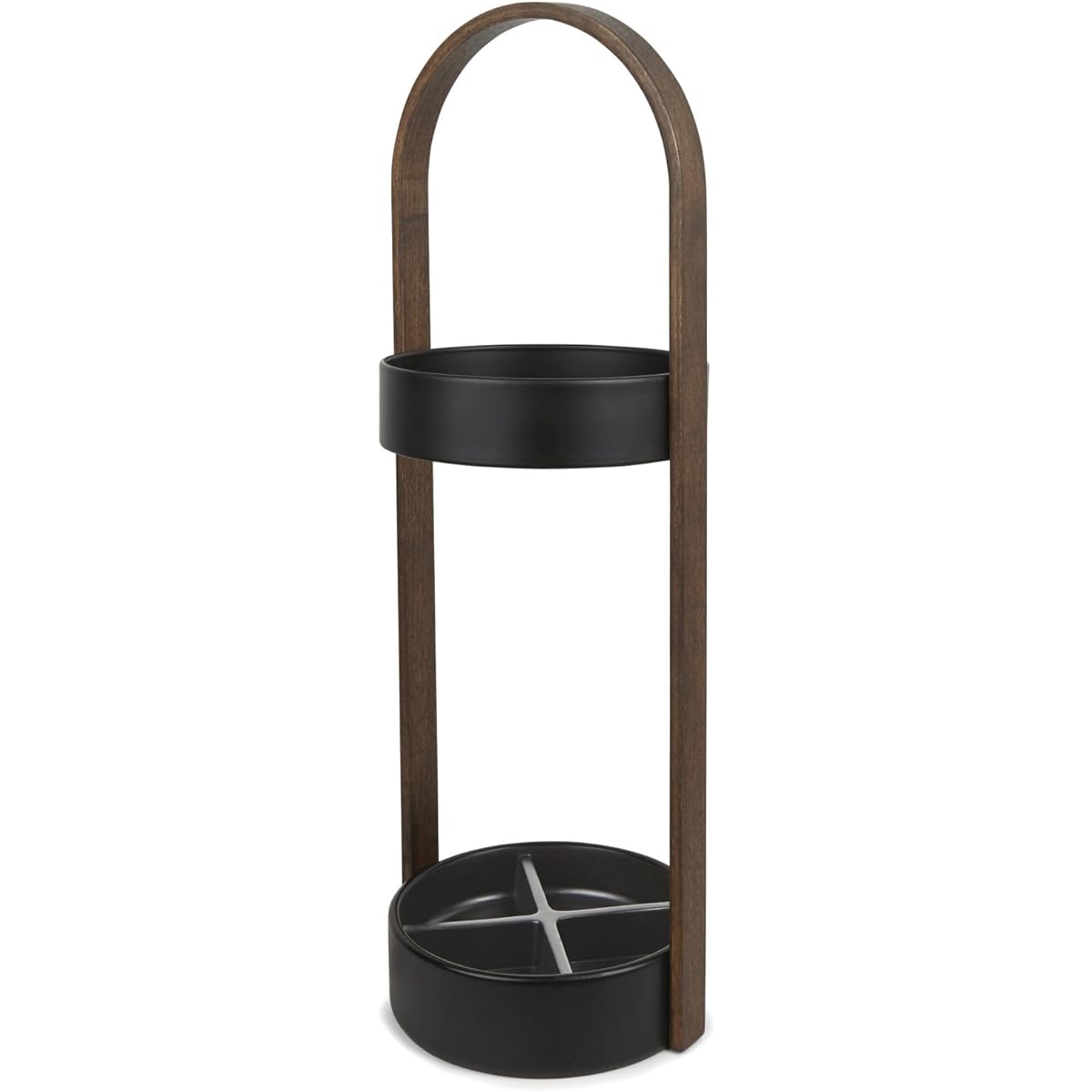 umbra Umbrella Stand Entrance Storage Umbrella Holder Black/Walnut W222 x D222 x H686mm HUB 2320240048