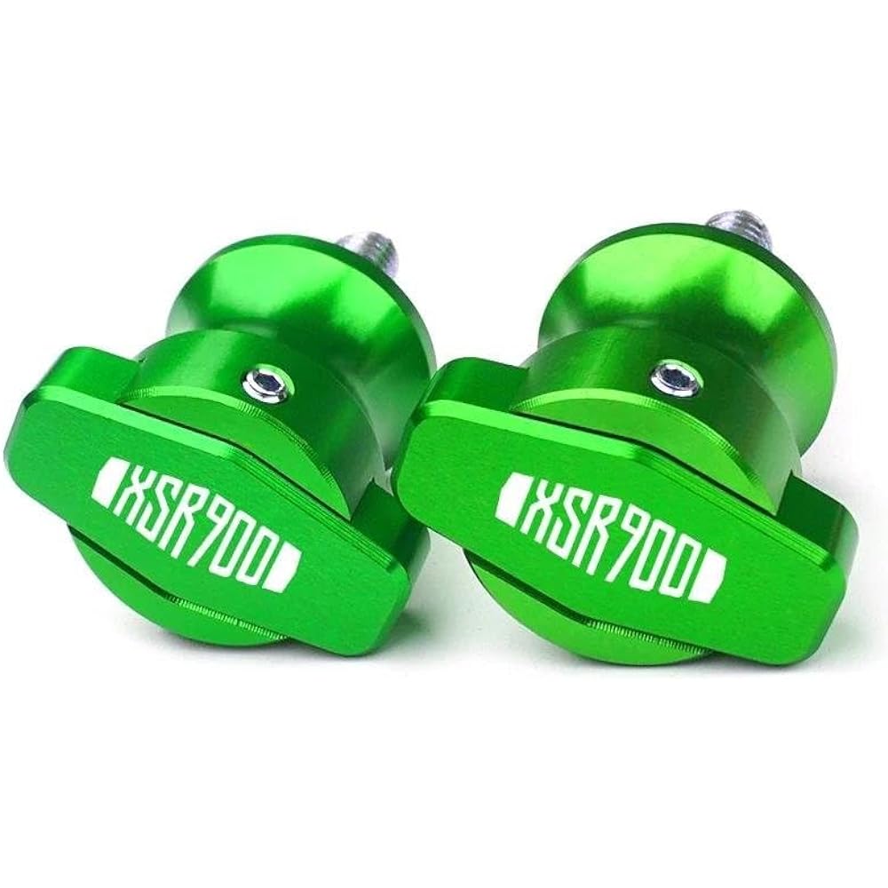 Bike Stand Swing Arm Slider 6mm Motorcycle Accessories Swing Arm Spool Slider Stand Screw Aluminum For XSR 900 XSR900 ABS 2014 2015 2016 2017 2018 (Color: Green)